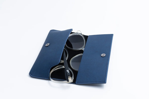 Flying Eyes Soft Sided Magnetic Clasp Case for Eyeglasses with Clip-On Pocket
