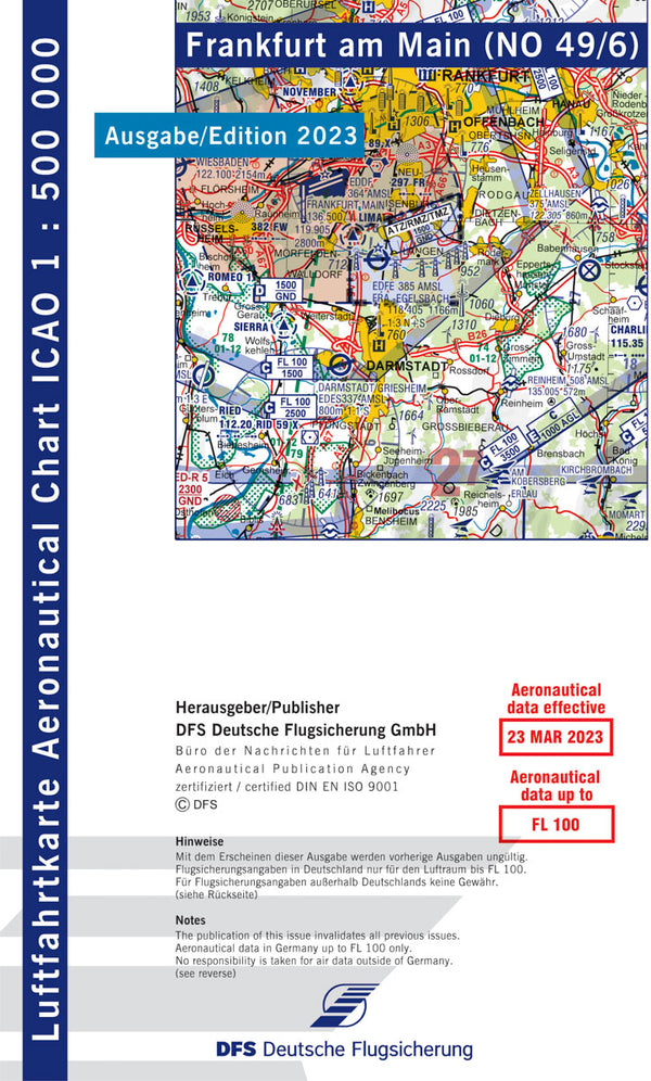 ICAO Kaart Duitsland 1:500.000 Frankfurt Editie 2023