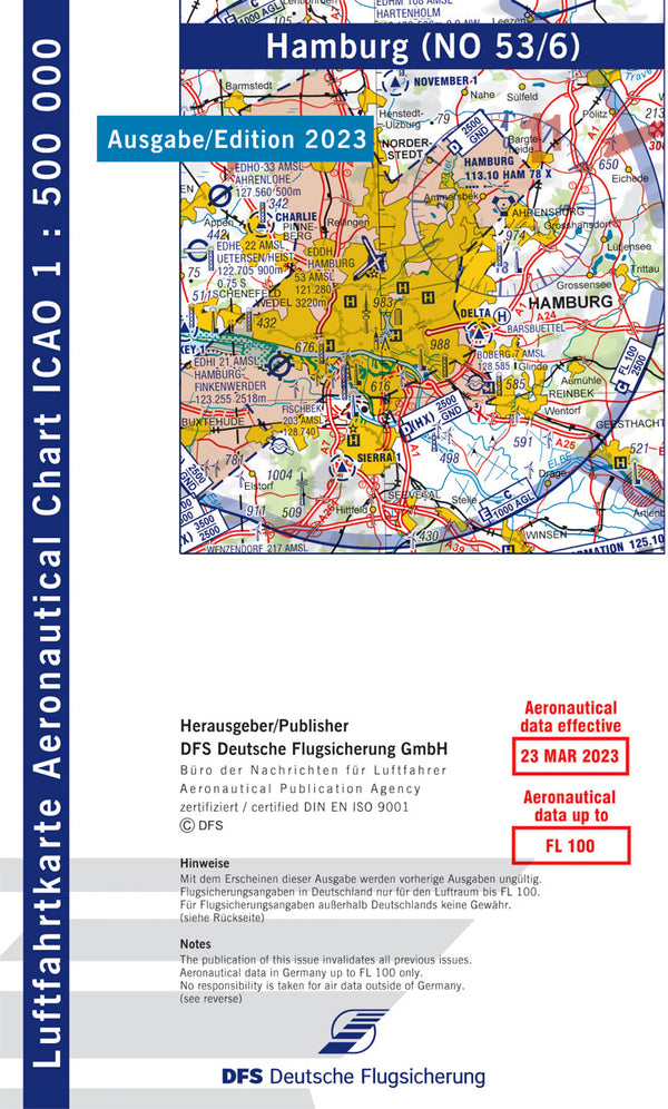 ICAO Kaart Duitsland 1:500.000 Hamburg Editie 2023